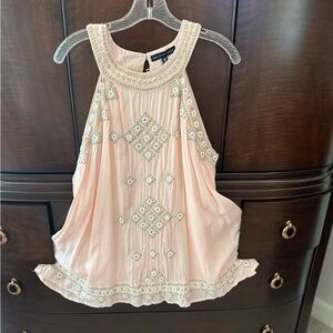 Saks Fifth Avenue Blush Embroidered Halter Top